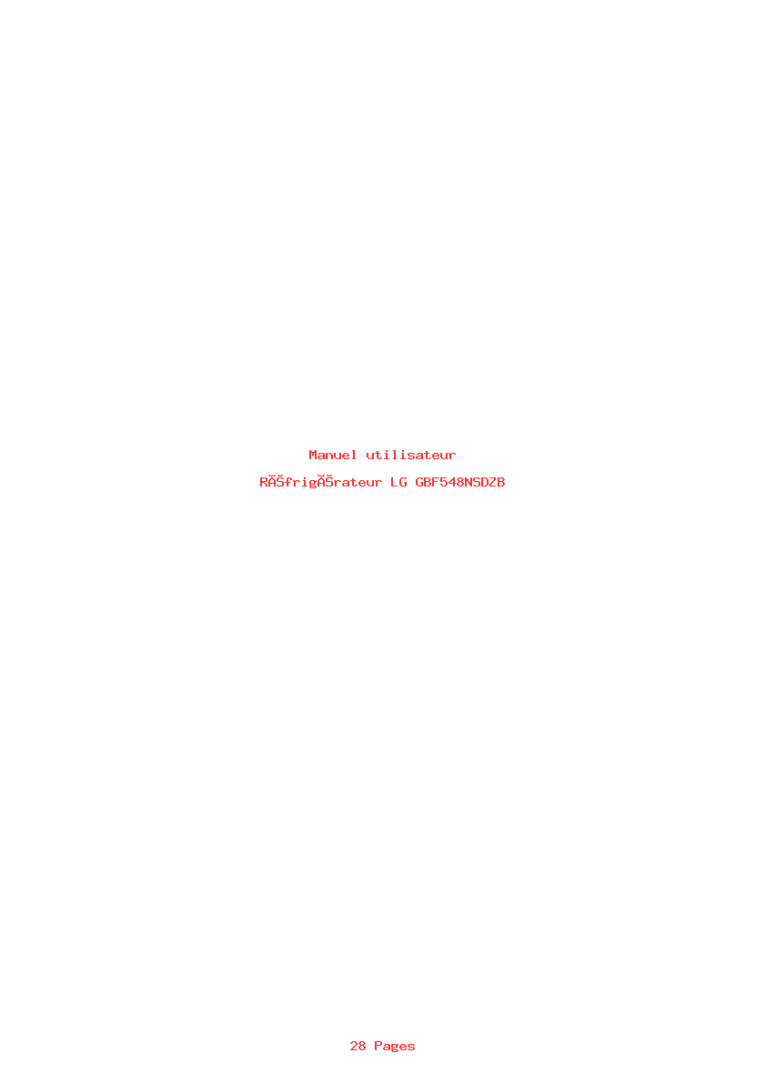 Image de la première page du manuel de l'appareil GBF548NSDZB