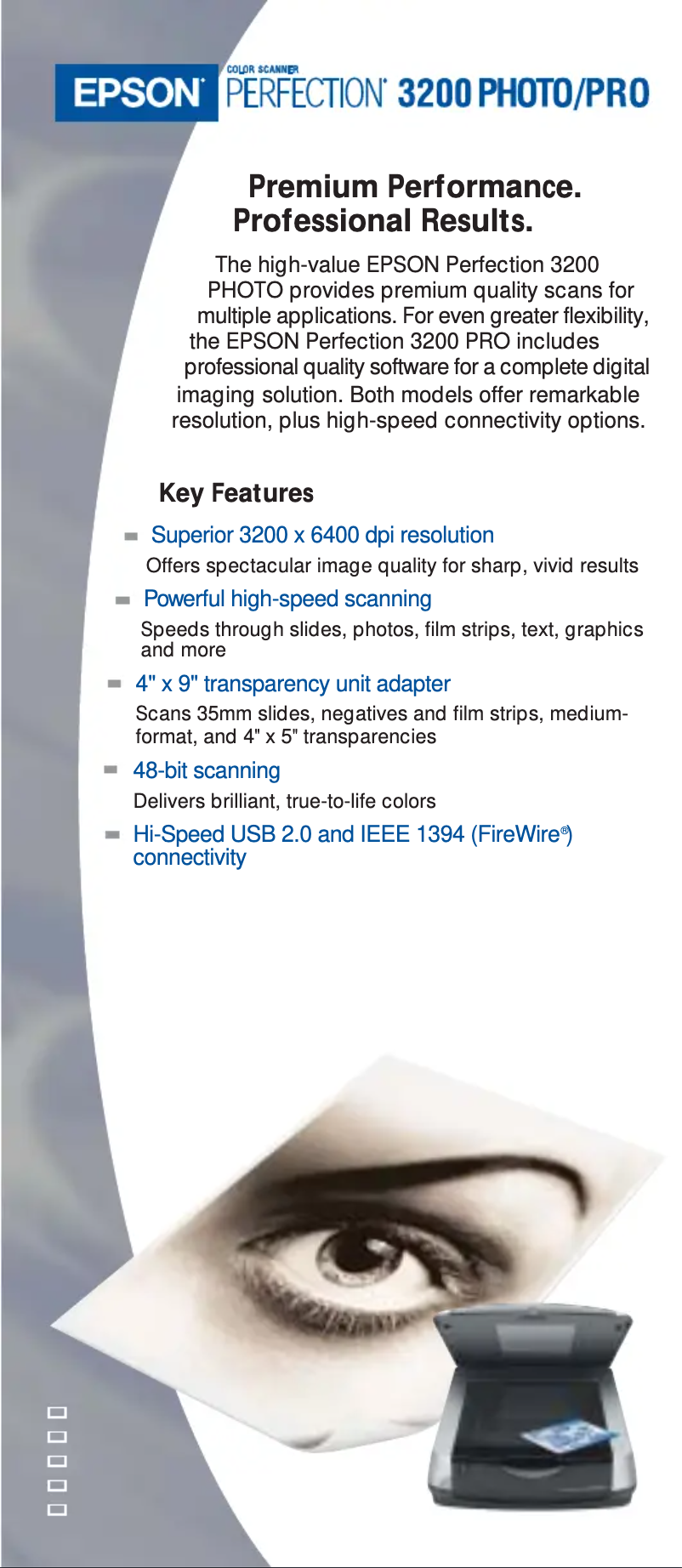 Página 1 del manual Folleto Epson Perfection 3200 Pro