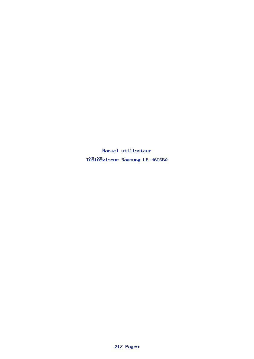 Page 1 de la notice Manuel utilisateur Samsung LE-46C650