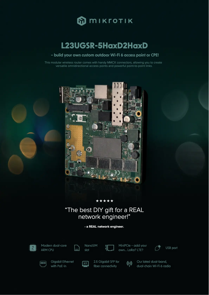 Page 1 de la notice Brochure Mikrotik L23UGSR-5HaxD2HaxD