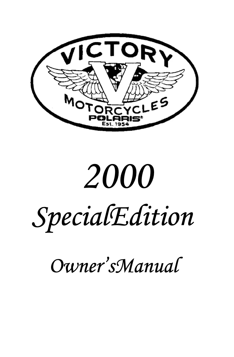 Page 1 de la notice Manuel utilisateur Victory Special Edition (2000)