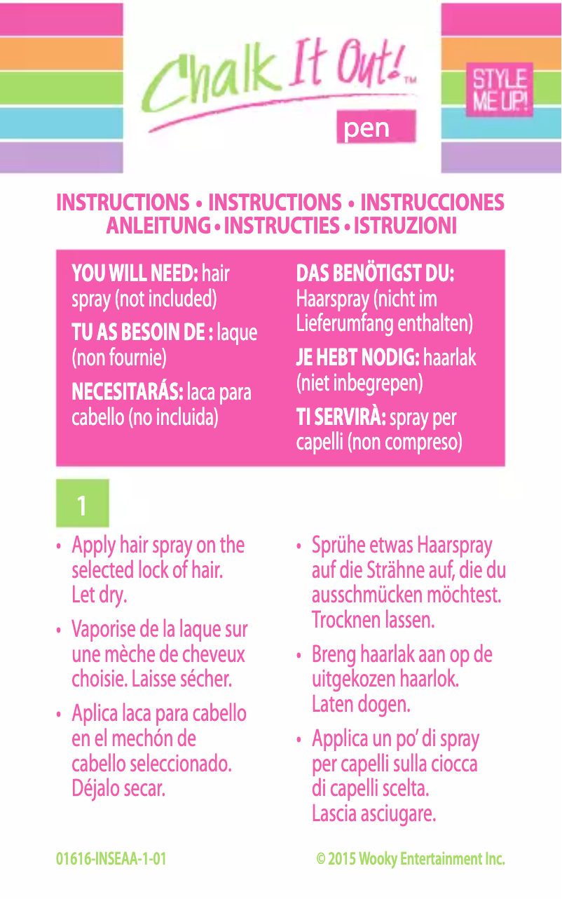 Page 1 de la notice Manuel utilisateur Style Me Up Chalk it out!