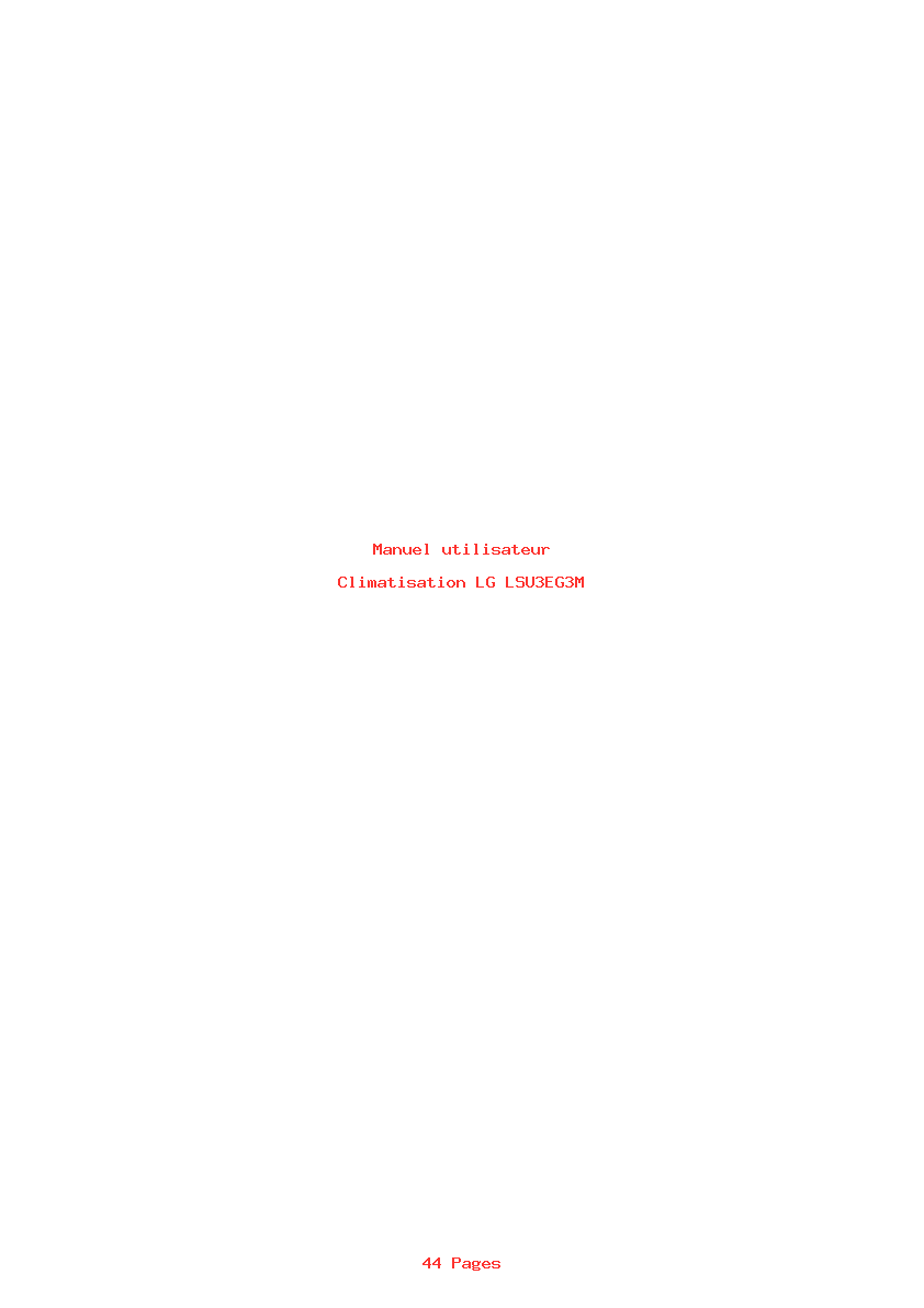 Page 1 de la notice Manuel utilisateur LG LSU3EG3M