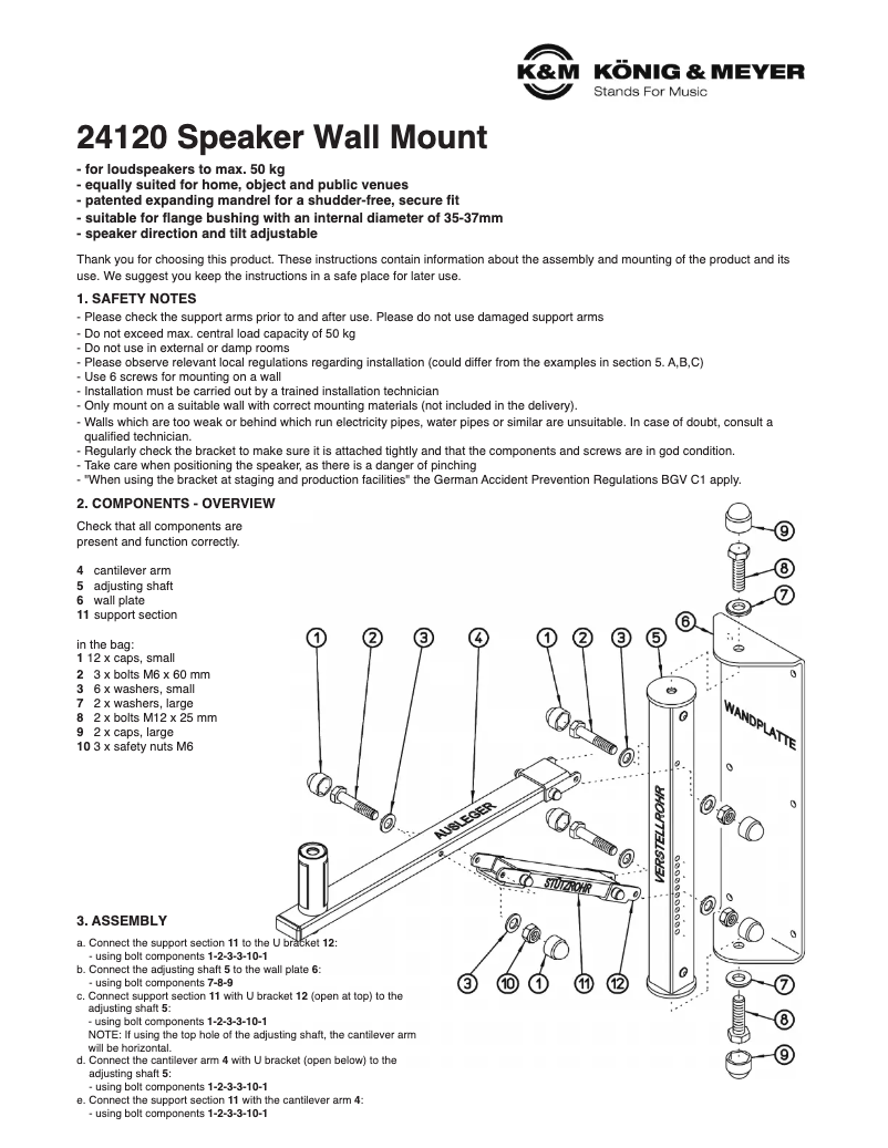Page 1 de la notice Manuel utilisateur K&M 24120