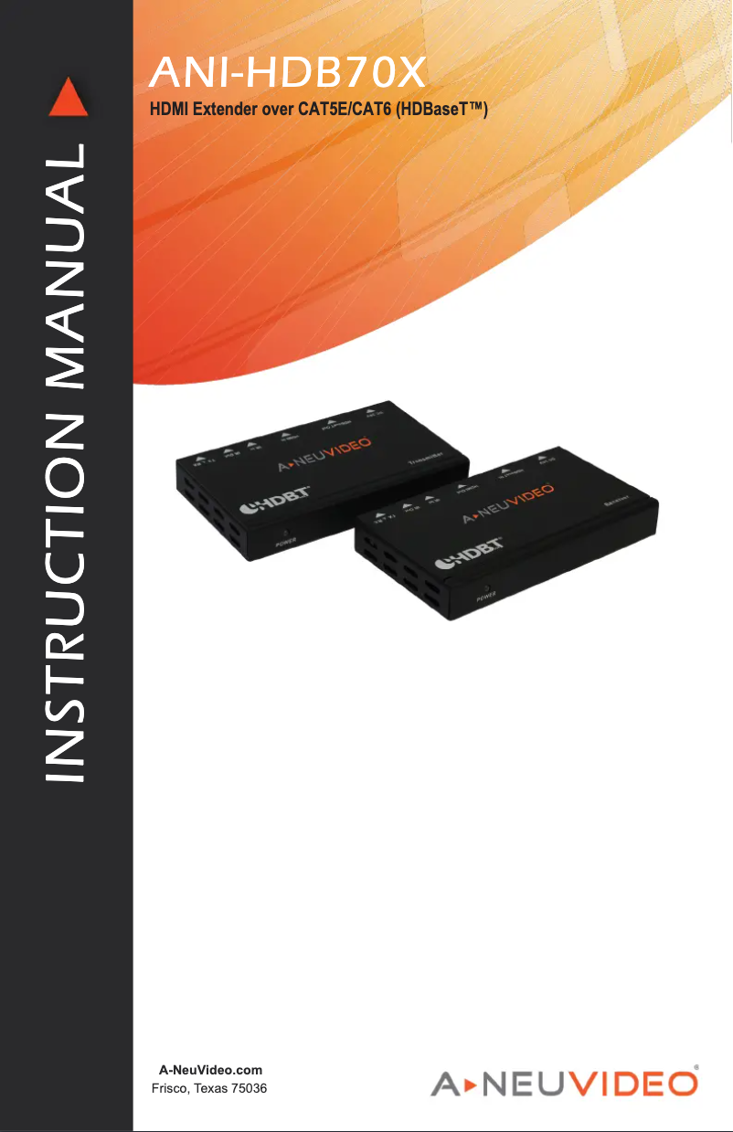 Page 1 de la notice Manuel utilisateur A-NeuVideo ANI-HDB70X