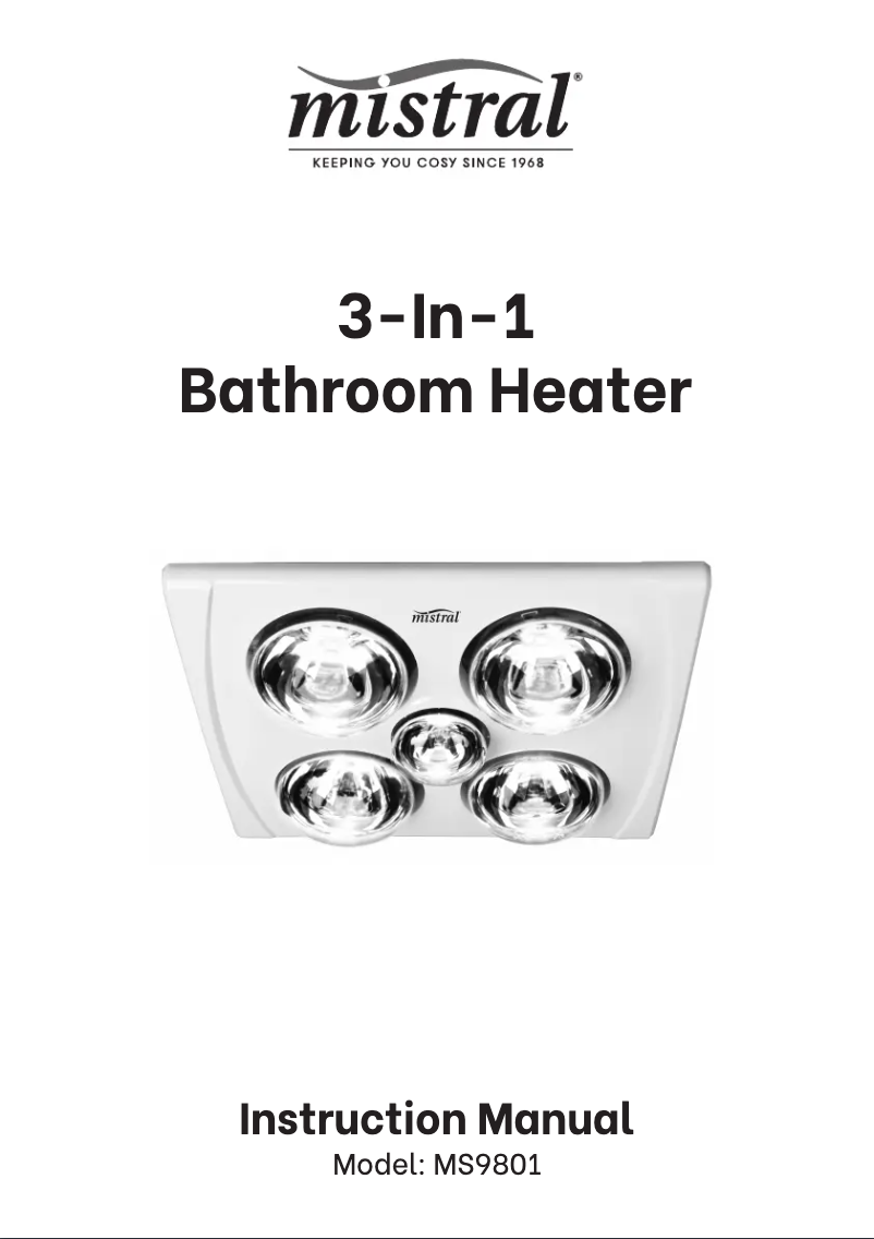 Page 1 de la notice Manuel utilisateur Mistral MS9801