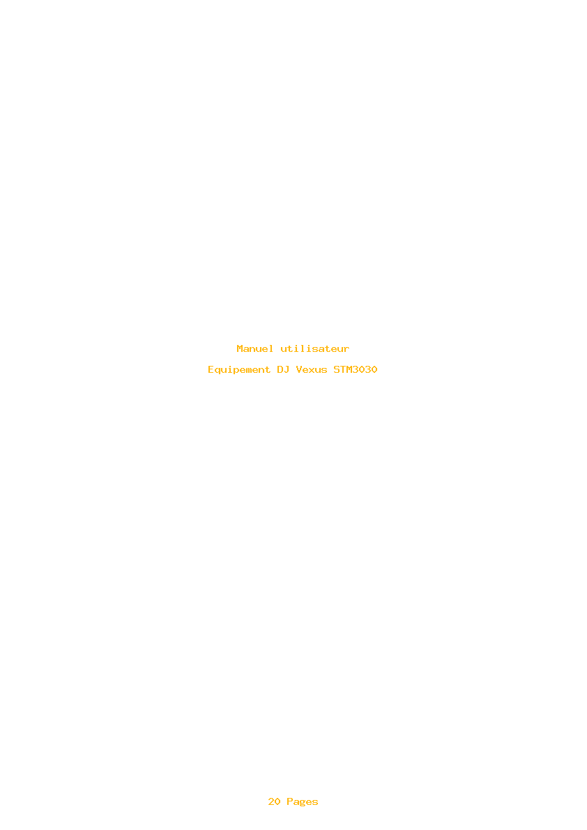 Page 1 de la notice Manuel utilisateur Vexus STM3030