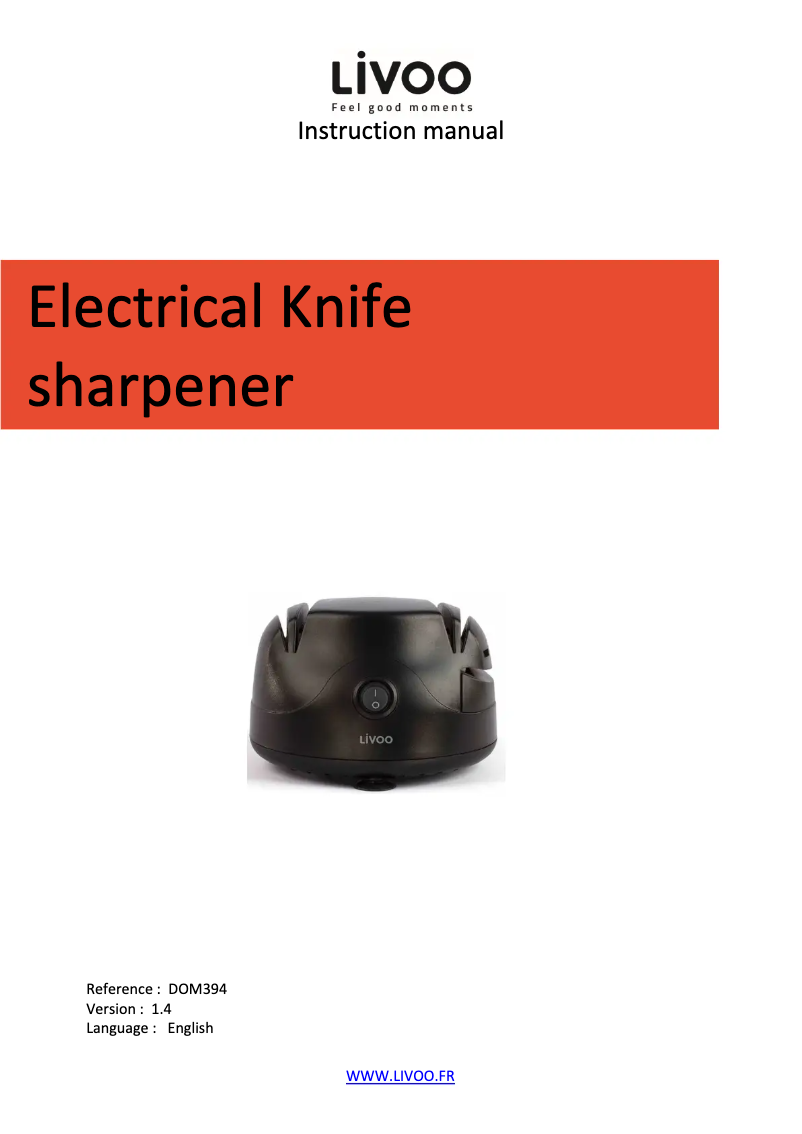 Page 1 de la notice Manuel utilisateur Livoo DOM394