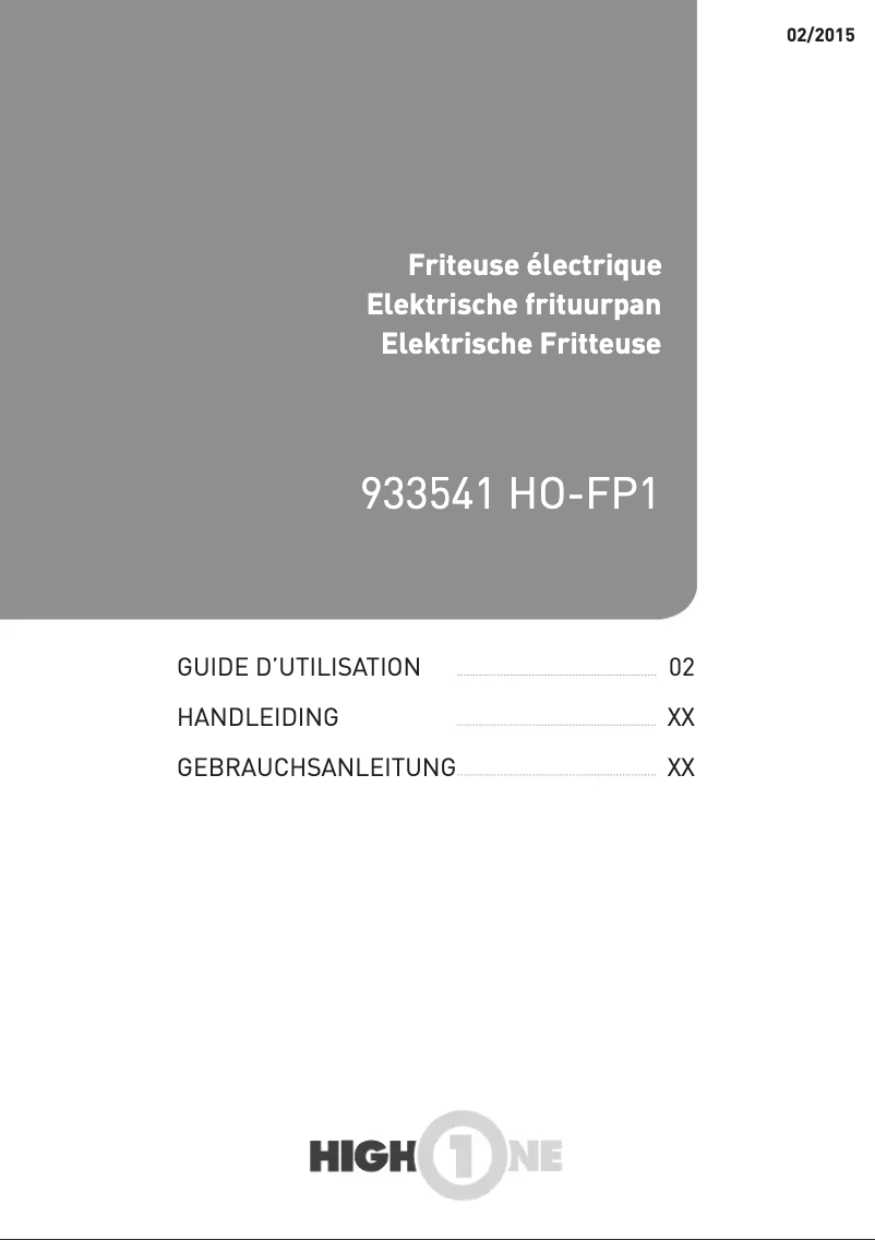Page 1 de la notice Manuel utilisateur High One HO-FP1