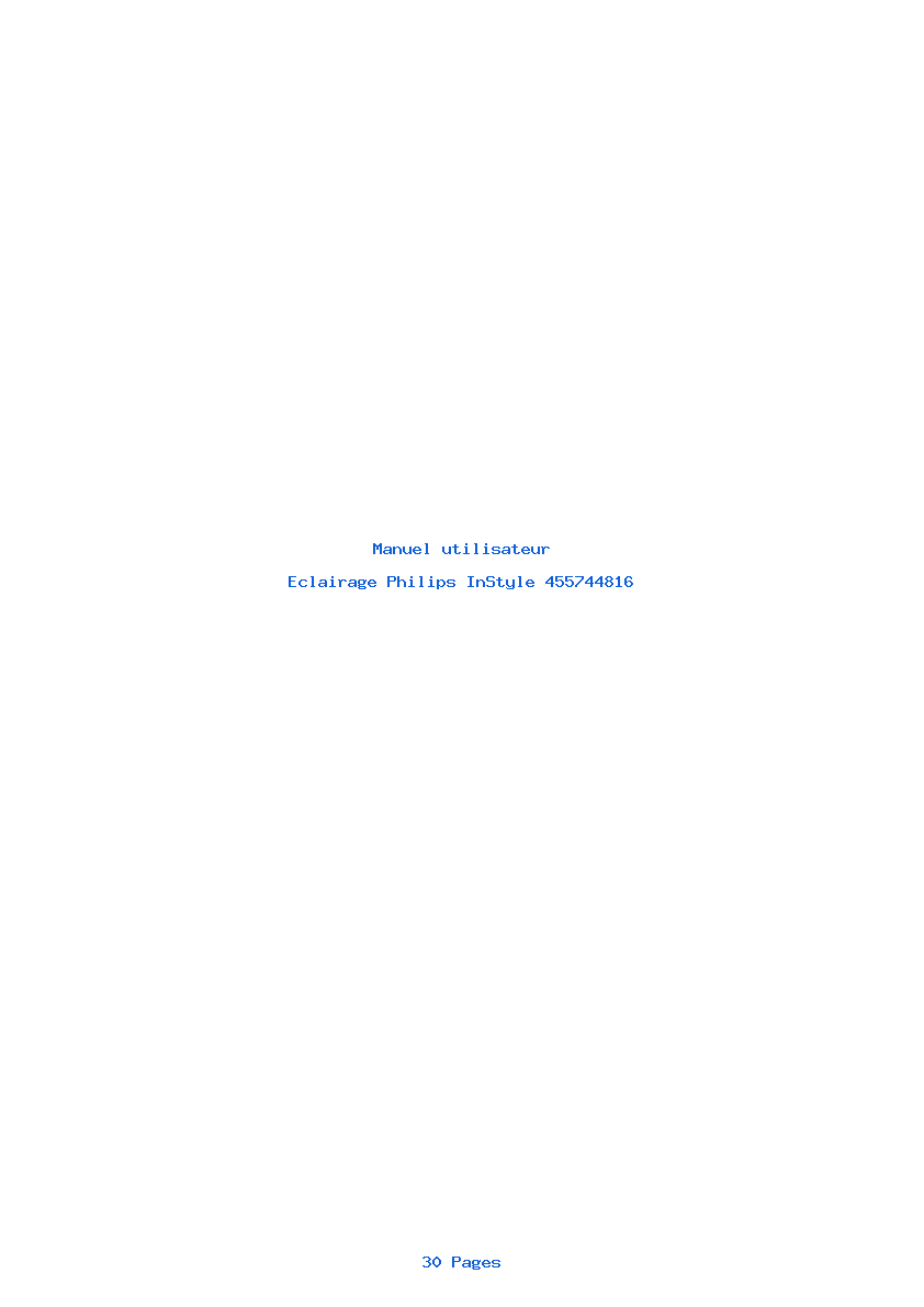 Page 1 de la notice Manuel utilisateur Philips InStyle 455744816