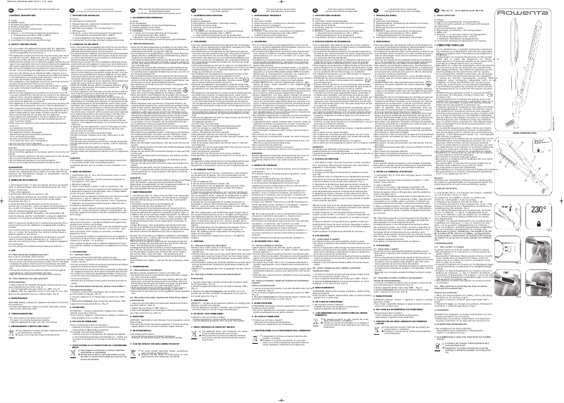Page 1 de la notice Manuel utilisateur Rowenta Liss & Curl SF6151
