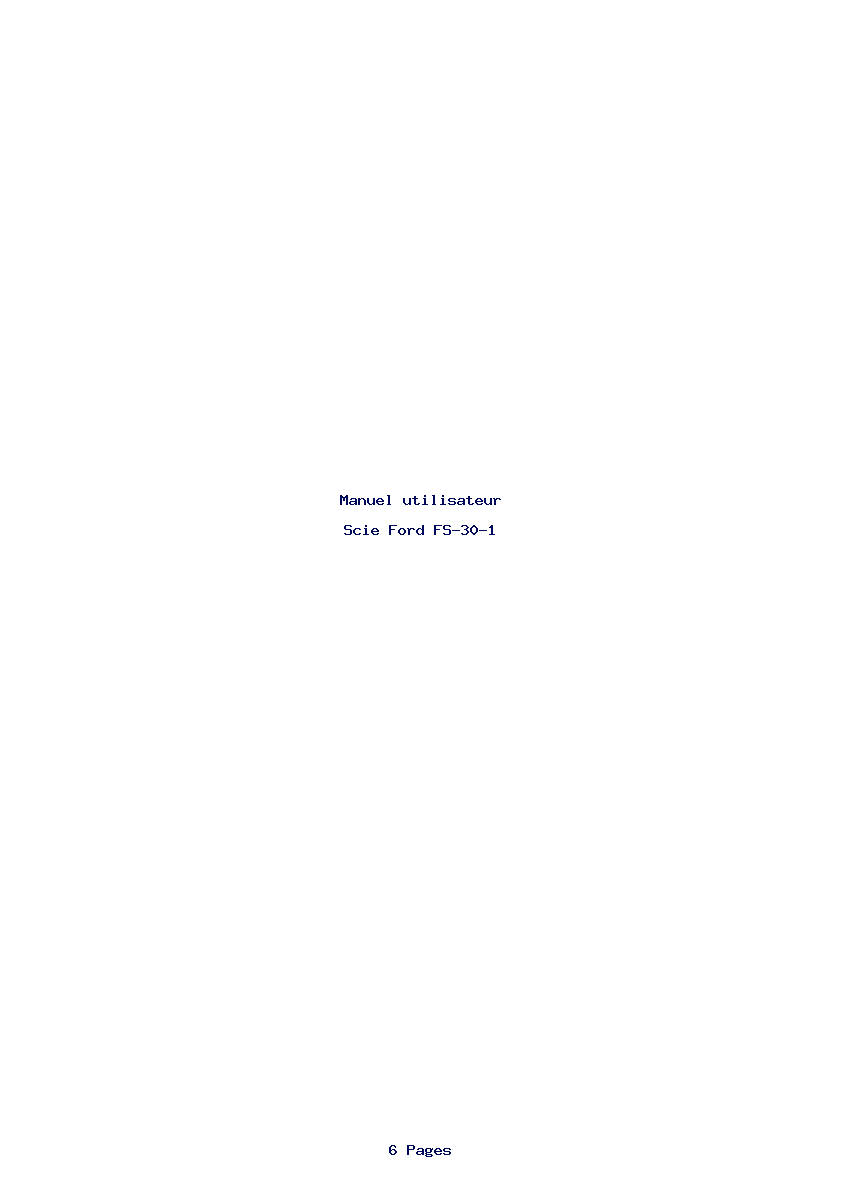 Page 1 de la notice Manuel utilisateur Ford FS-30-1