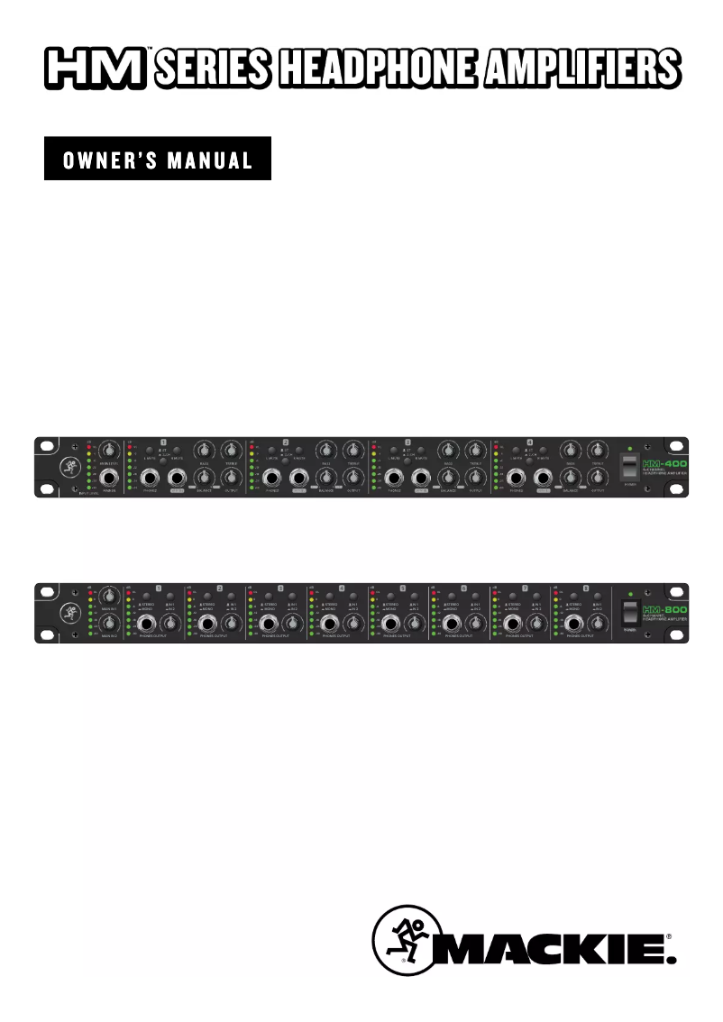 Page 1 de la notice Manuel utilisateur Mackie HM-800