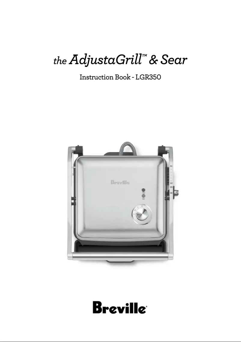Page 1 de la notice Manuel utilisateur Breville the AdjustaGrill & Sear LGR350