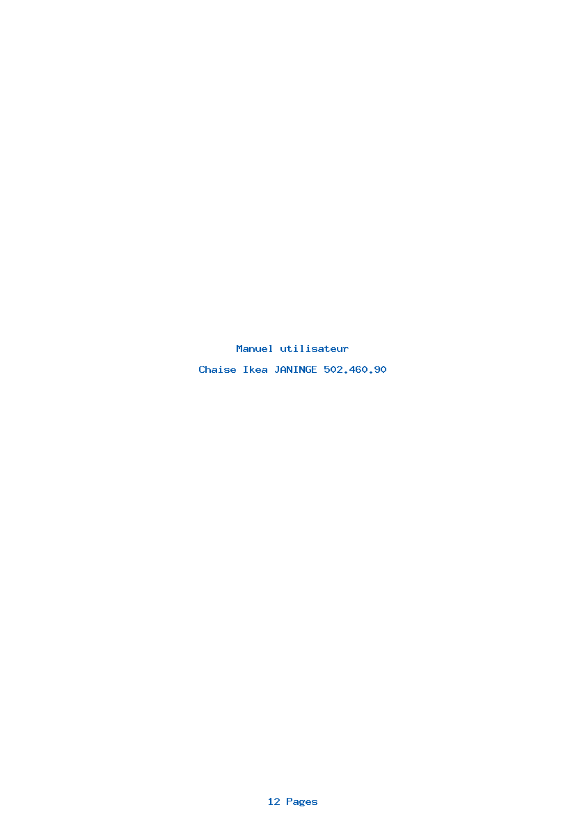 Page 1 de la notice Manuel utilisateur Ikea JANINGE 502.460.90