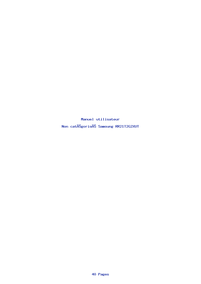 Page 1 de la notice Manuel utilisateur Samsung RR21T2G2XUT