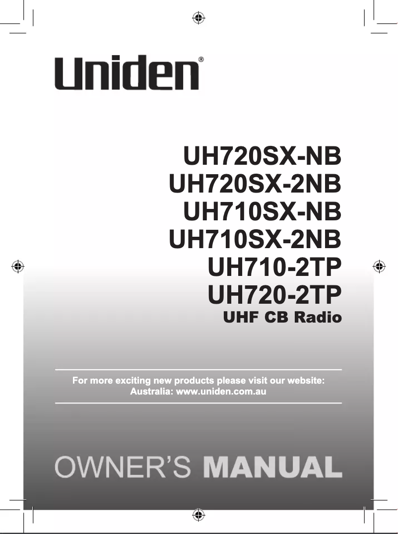 Page 1 de la notice Manuel utilisateur Uniden UH710-2TP