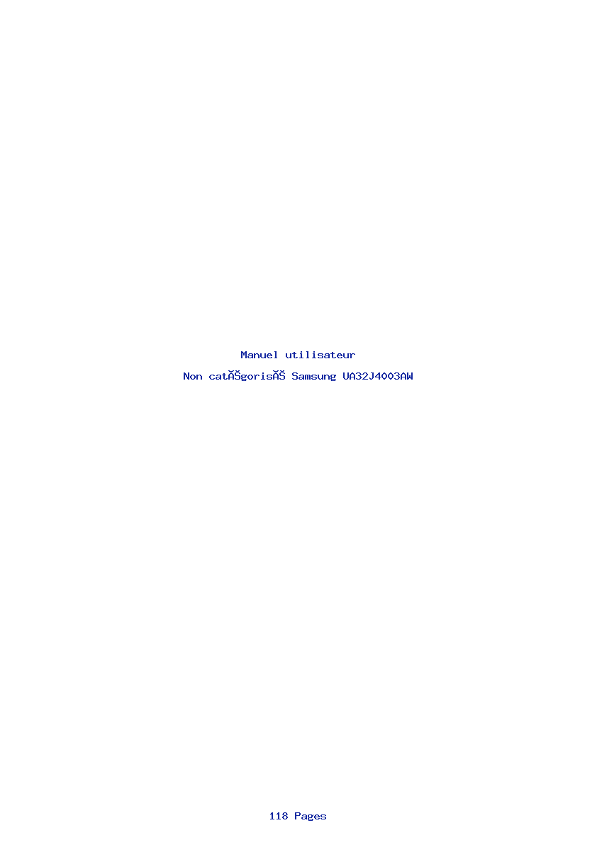 Page 1 de la notice Manuel utilisateur Samsung UA32J4003AW