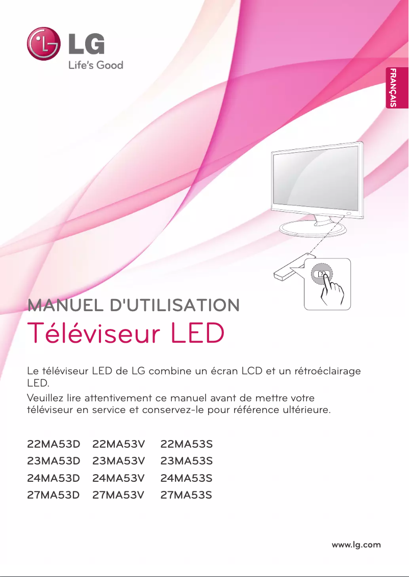 Page 1 de la notice Manuel utilisateur LG 24MA53D-PZ