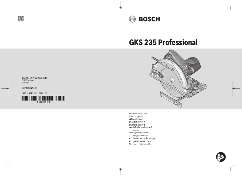 Page 1 of the manual User Manual Bosch GKS 235 Professional