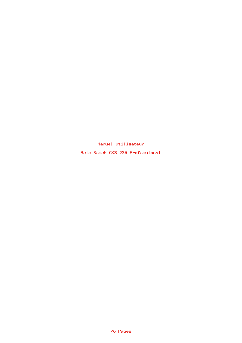 Page 1 de la notice Manuel utilisateur Bosch GKS 235 Professional