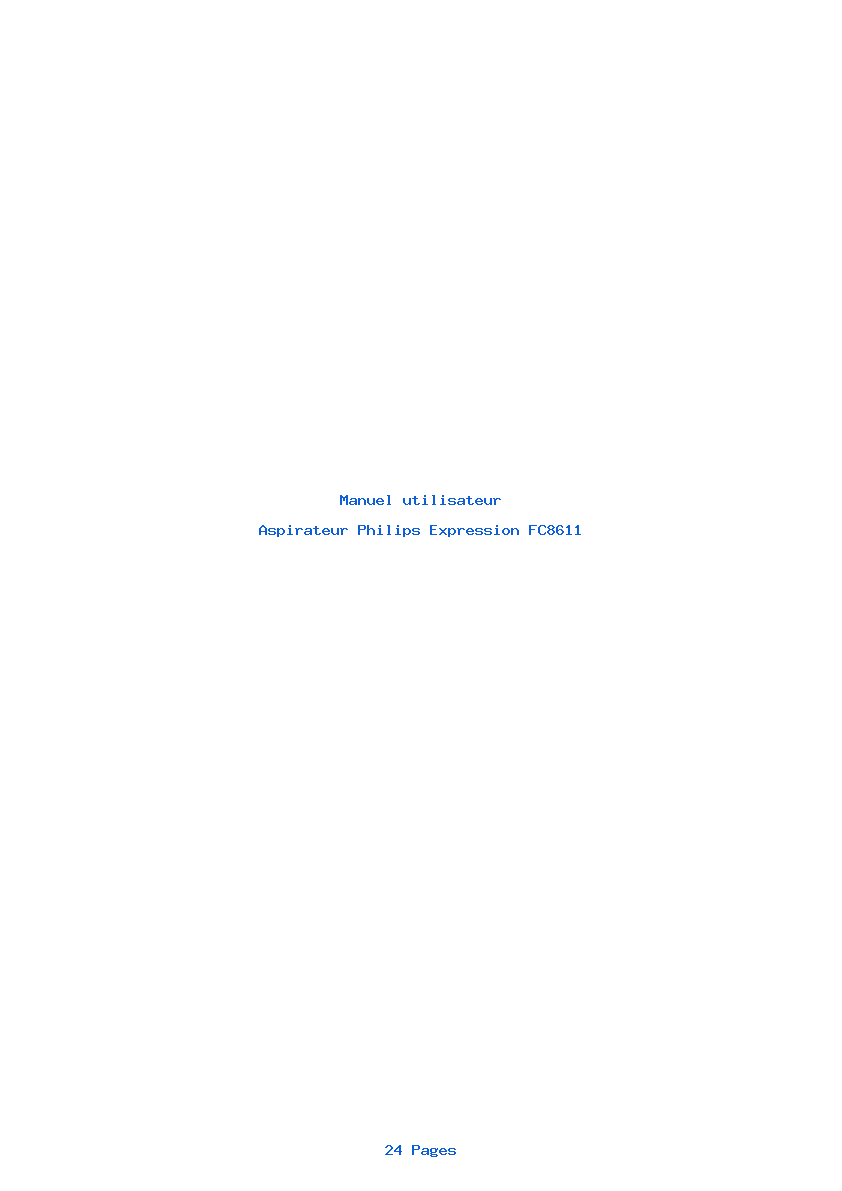 Page 1 de la notice Manuel utilisateur Philips Expression FC8611