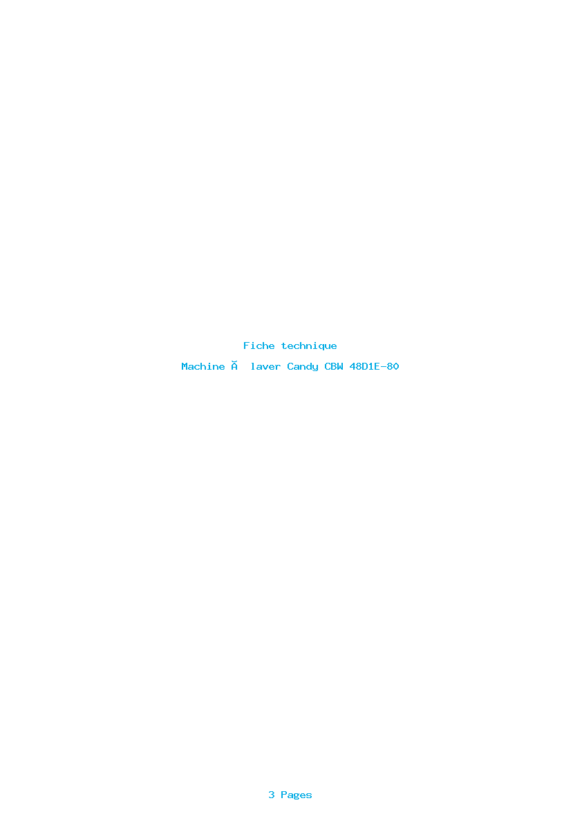 Image de la première page du manuel de l'appareil CBW 48D1E-80