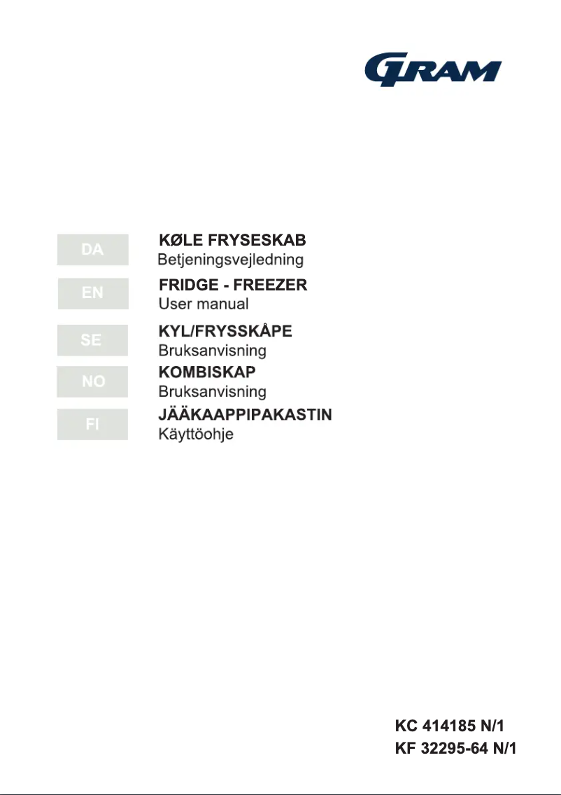 Page 1 de la notice Manuel utilisateur Gram KF 32295-64 N/1