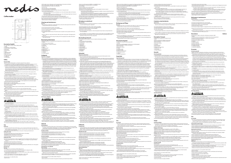 Page 1 de la notice Manuel utilisateur Nedis Coffee maker