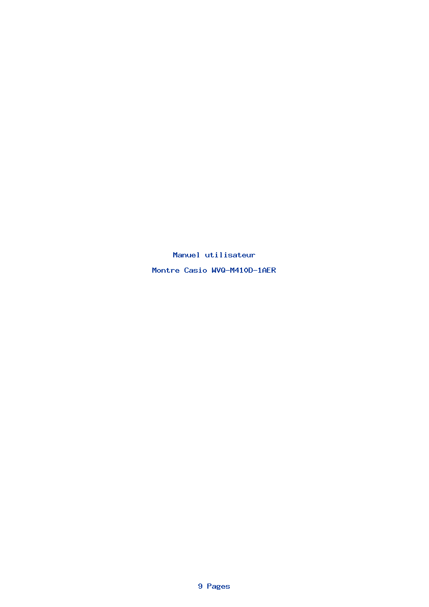 Page 1 de la notice Manuel utilisateur Casio WVQ-M410D-1AER