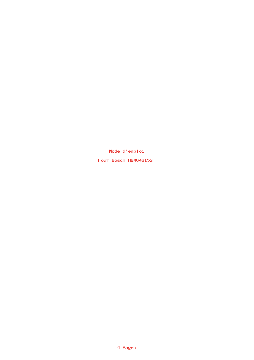 Page 1 de la notice Mode d'emploi Bosch HBA64B152F