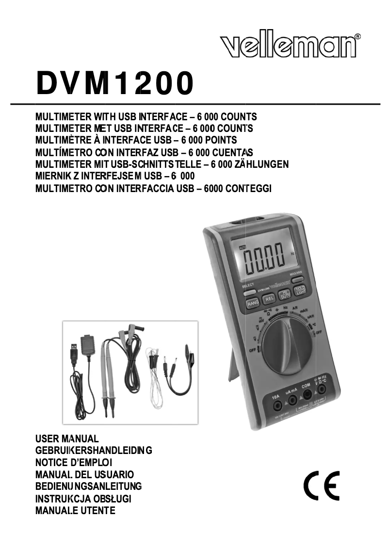 Página 1 del manual Manual de usuario Velleman DVM1200