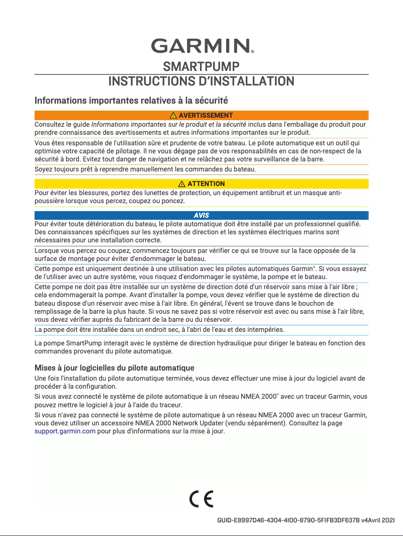 Page 1 de la notice Guide d'installation Garmin Reactor 40