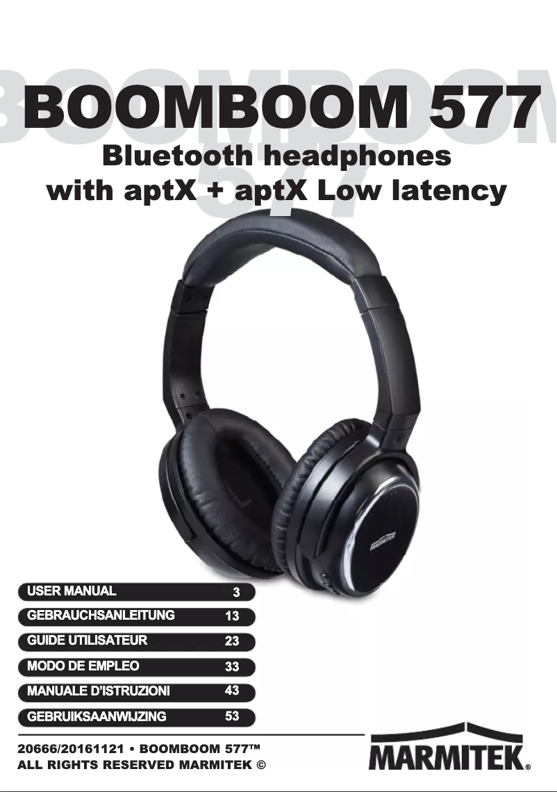 Page 1 de la notice Mode d'emploi Marmitek BoomBoom 577