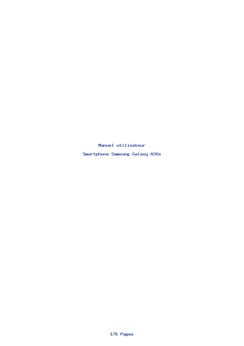 Page 1 de la notice Manuel utilisateur Samsung Galaxy A30s
