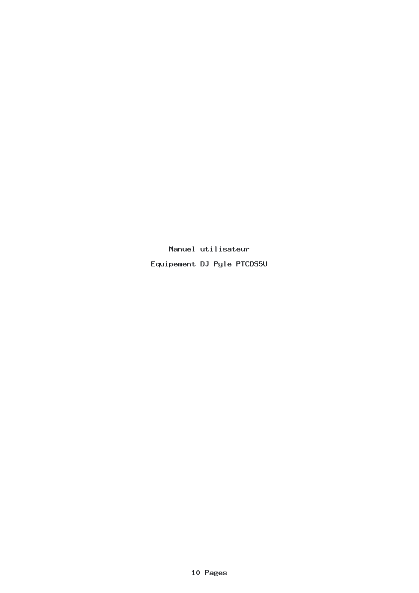 Page 1 de la notice Manuel utilisateur Pyle PTCDS5U