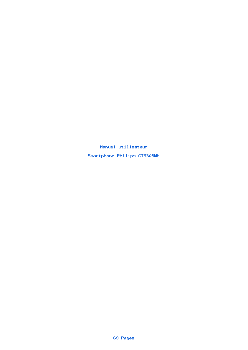 Page 1 de la notice Manuel utilisateur Philips CTS308WH