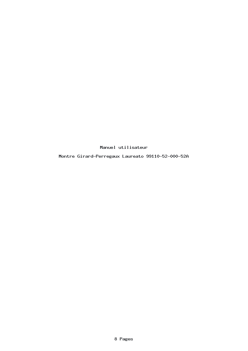 Page 1 de la notice Manuel utilisateur Girard-Perregaux Laureato 99110-52-000-52A