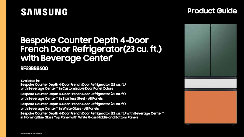Página 1 del manual Folleto Samsung RF23BB8600AP
