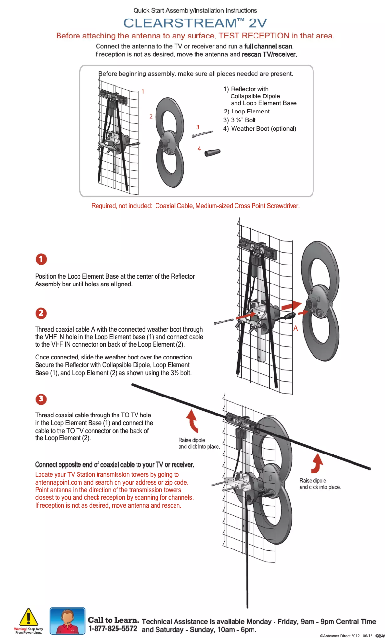 Page 1 de la notice Manuel utilisateur Antennas Direct ClearStream