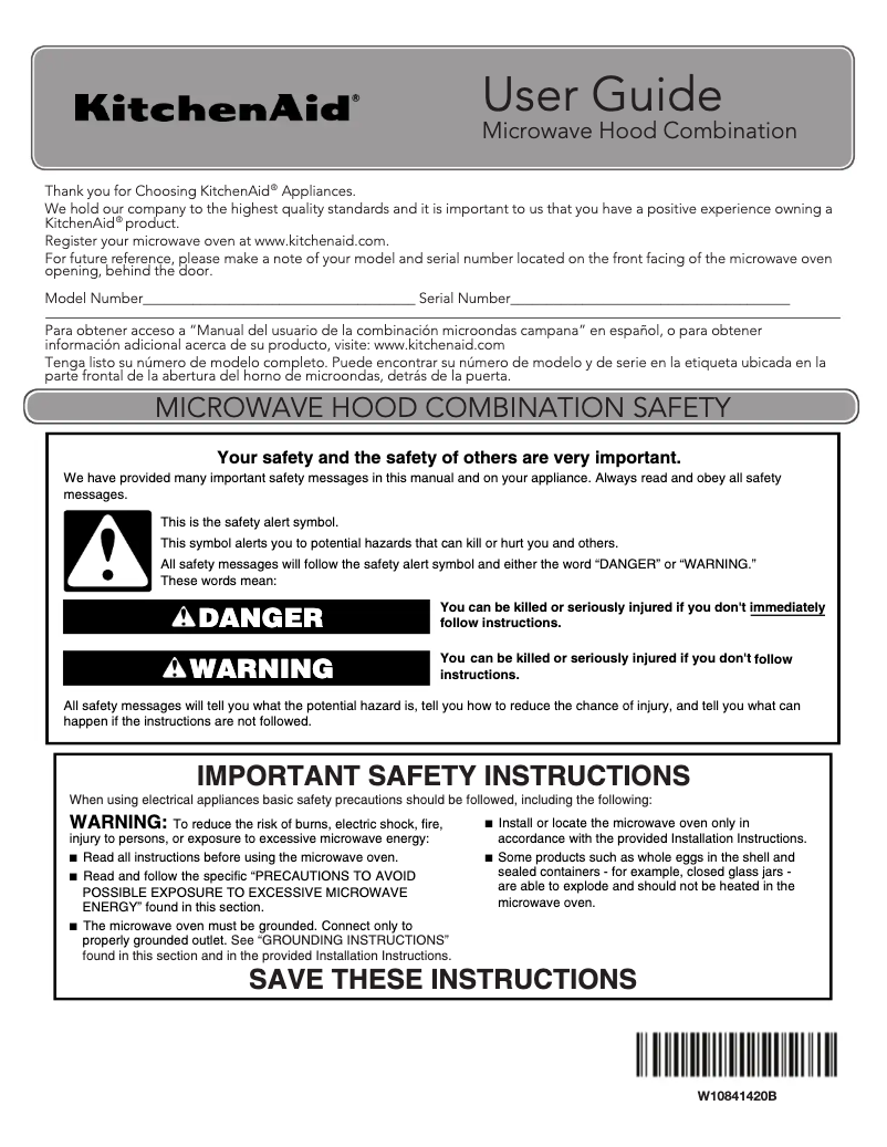 Page 1 de la notice Manuel utilisateur KitchenAid KMHC319ESS