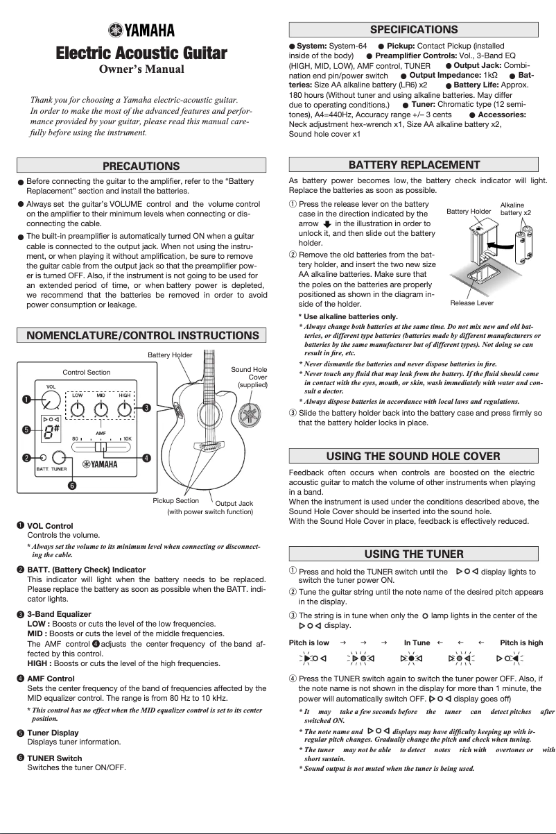 Page 1 de la notice Manuel utilisateur Yamaha CPX700II-12