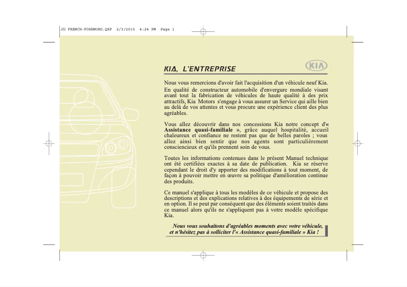 Página 1 del manual Manual de usuario Kia Cee'd (2015)
