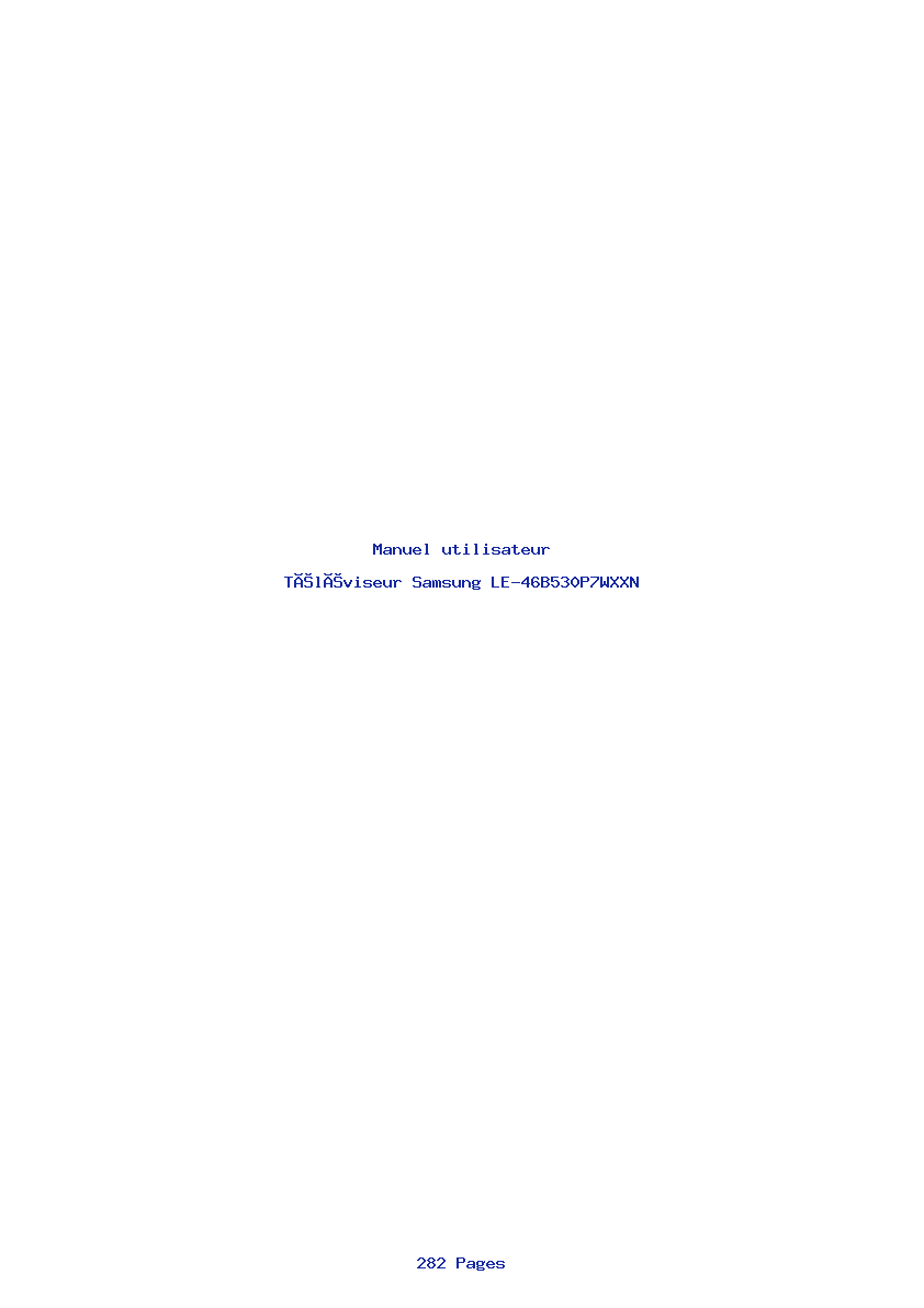 Page 1 de la notice Manuel utilisateur Samsung LE-46B530P7WXXN