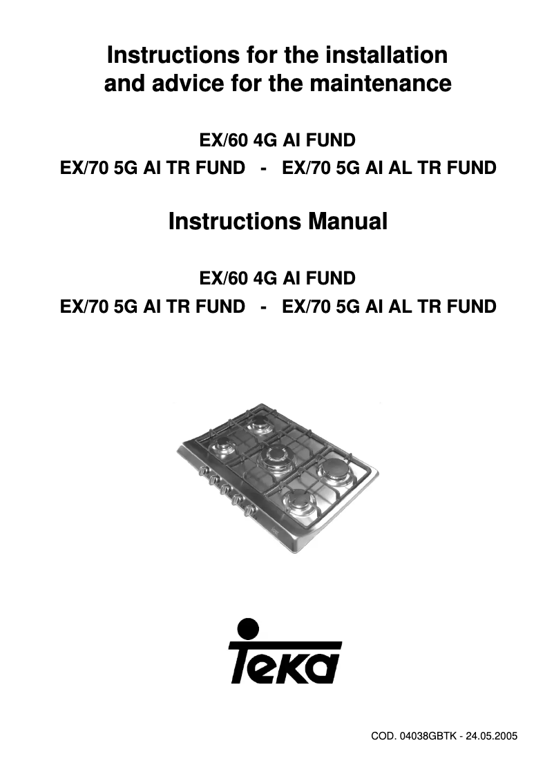 Page 1 de la notice Manuel utilisateur Teka EX 70 5G