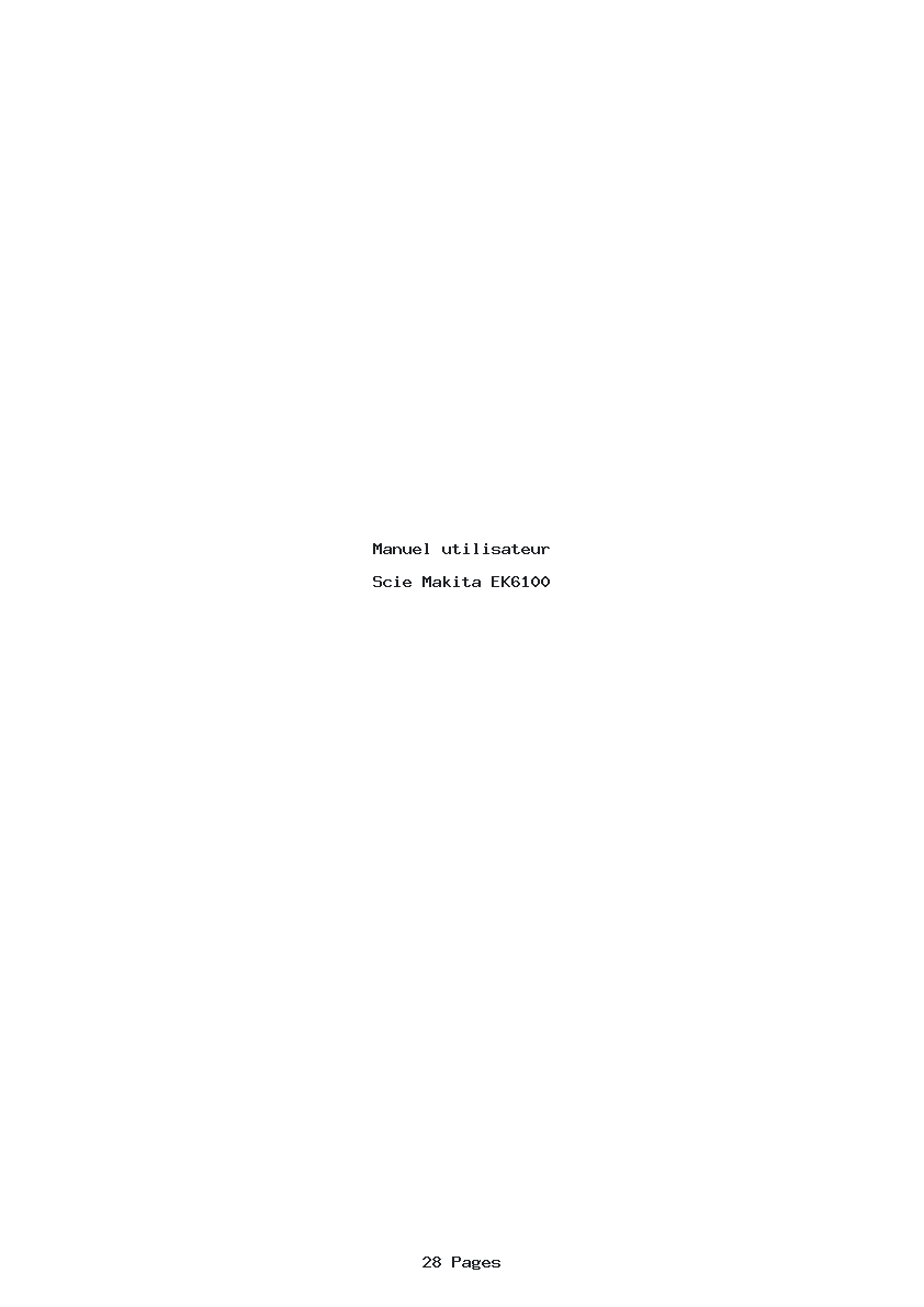 Page 1 de la notice Manuel utilisateur Makita EK6100