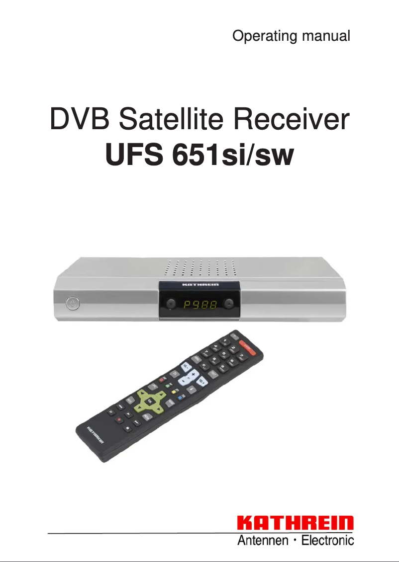 Página 1 del manual Manual de usuario Kathrein UFS 651si