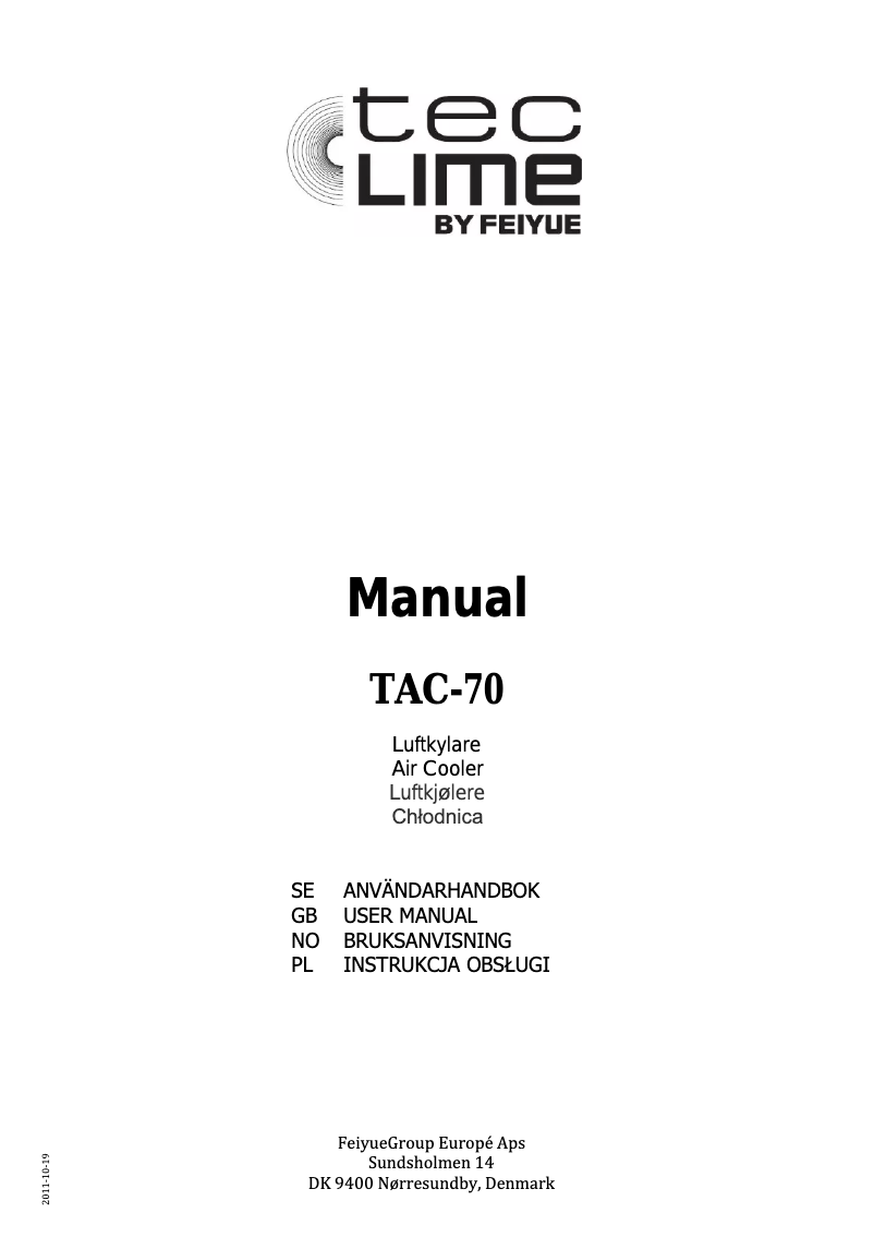 Página 1 del manual Manual de usuario TecLime TAC-70