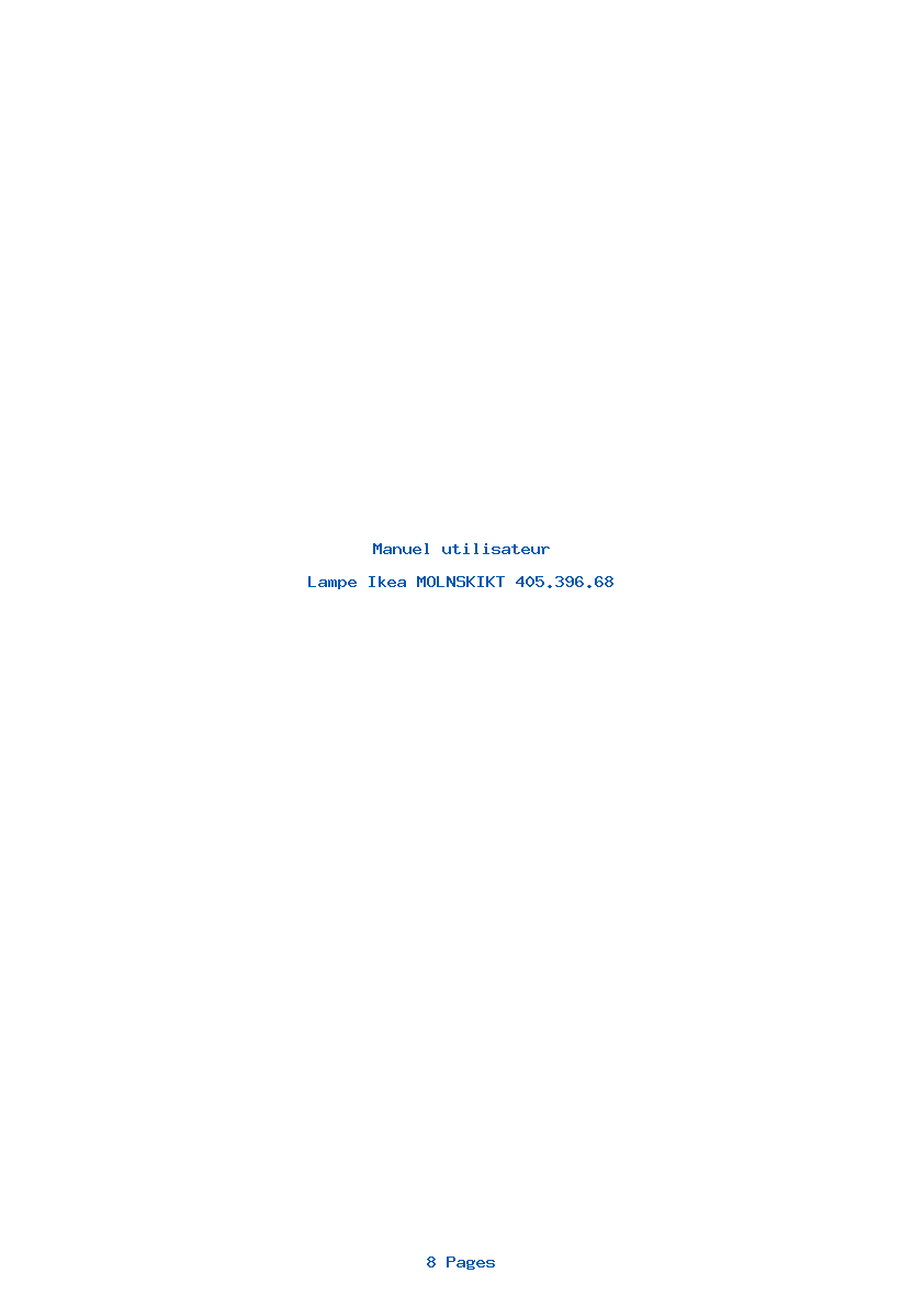 Page 1 de la notice Manuel utilisateur Ikea MOLNSKIKT 405.396.68