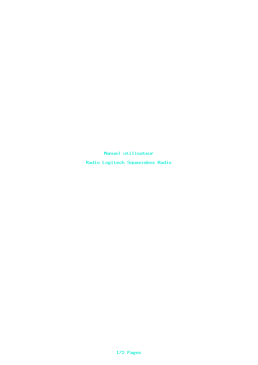 Page 1 de la notice Manuel utilisateur Logitech Squeezebox Radio